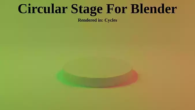 Circular Stage background for Blender Low-poly 3D model