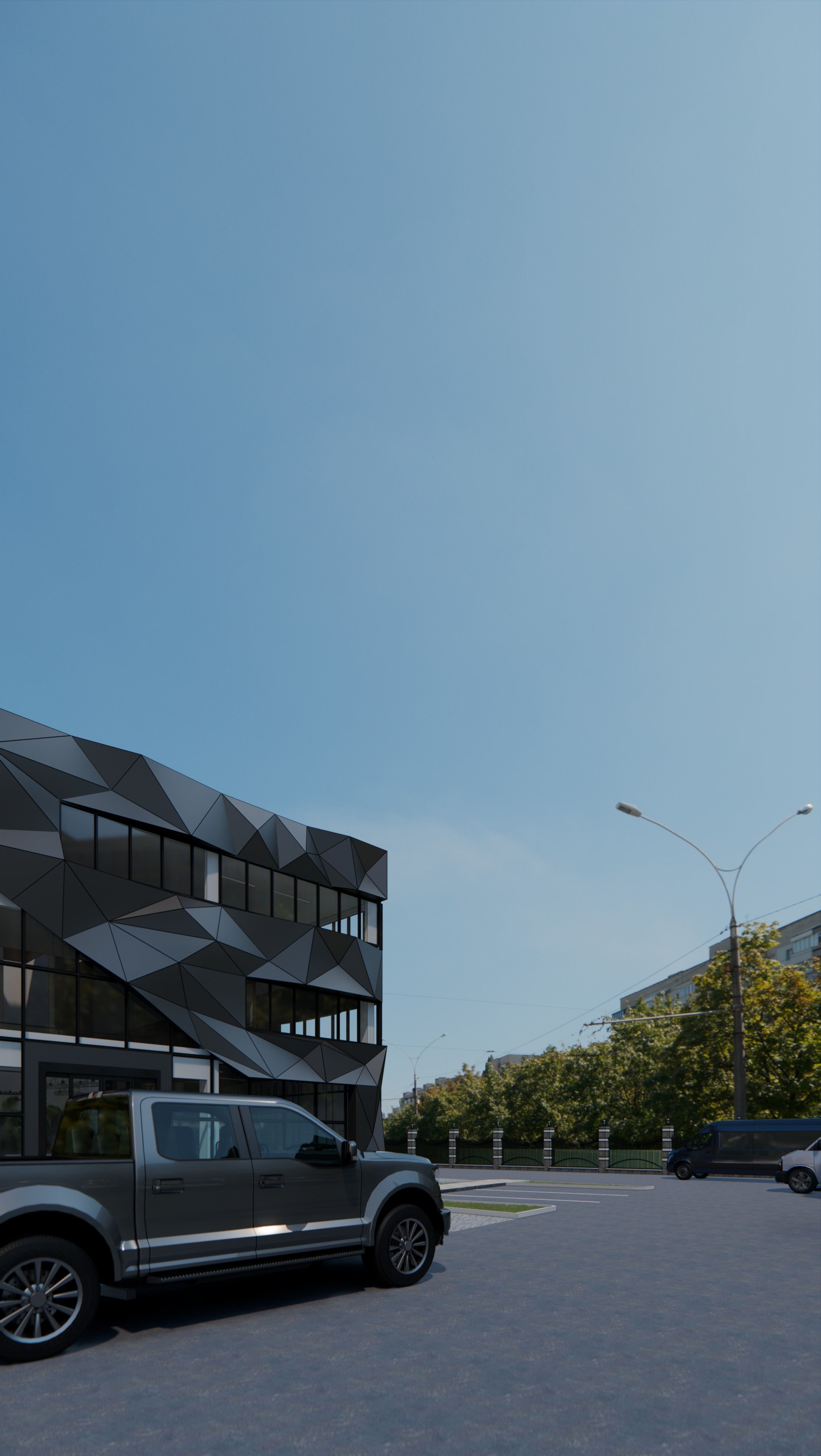 enscape render scene with sketchup model Low-poly 3D model_1