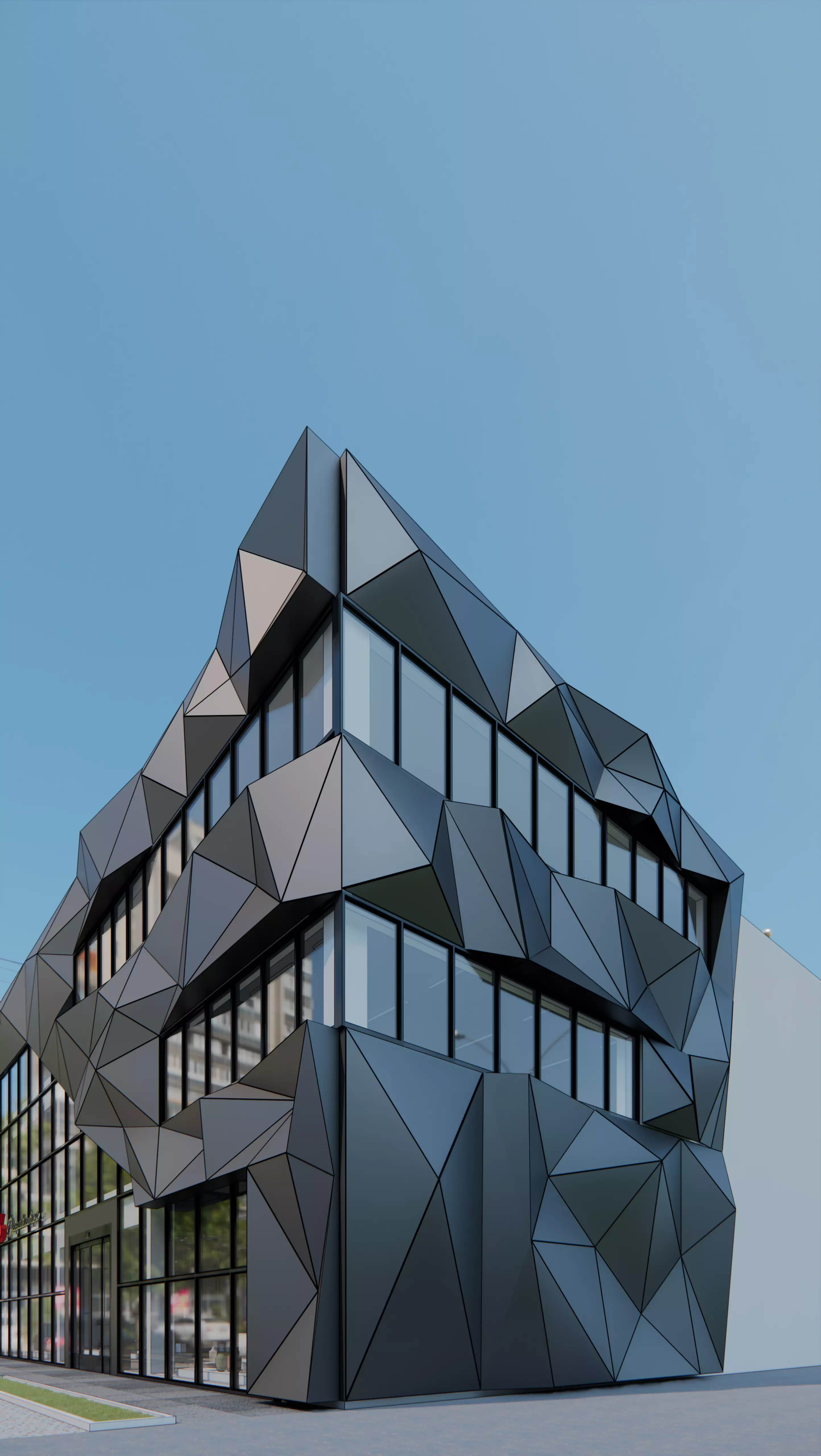 enscape render scene with sketchup model Low-poly 3D model_0