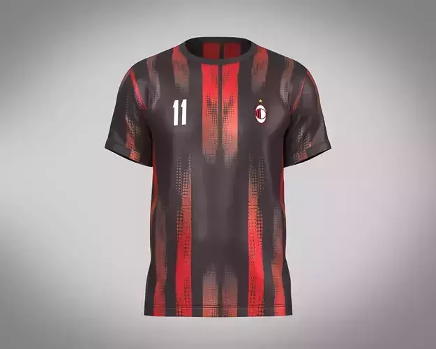 Soccer Red And Black Football Jersey Player-11