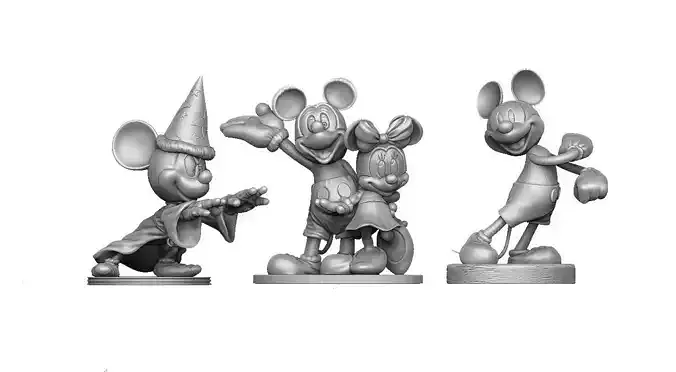 MICKEY MOUSE 3 OPTIONS FOR 3D PRINT STL 3D print model