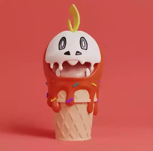 Pokemon - Fuecoco Ice Cream 3D print model