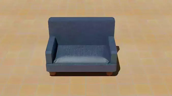 poltrona di tessuto blu  blue fabric armchair