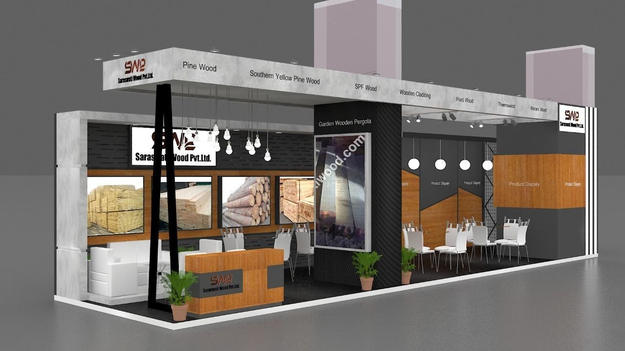 12M x 3M Exhibition Stall Design  3D model_1