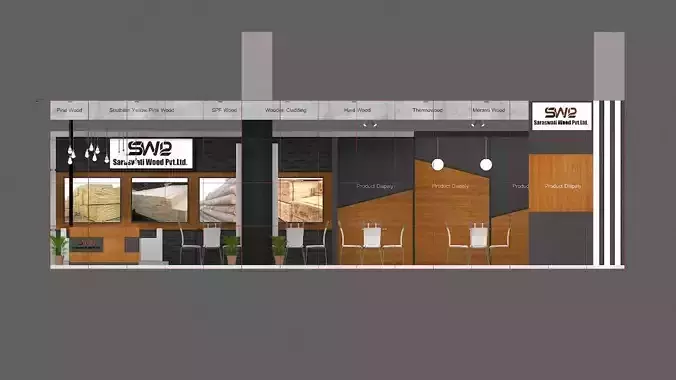 12M x 3M Exhibition Stall Design  3D model