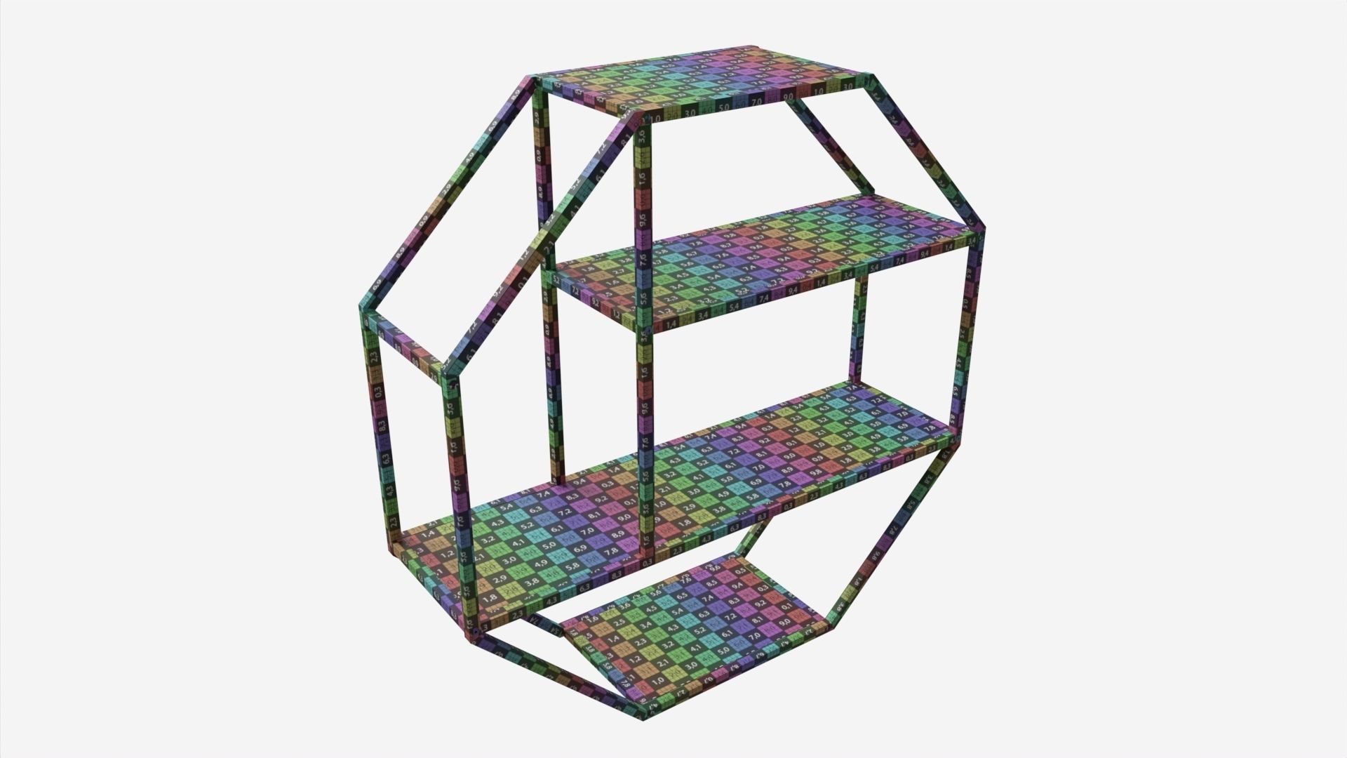 Wall shelf Seaford octagonal 3D model_7