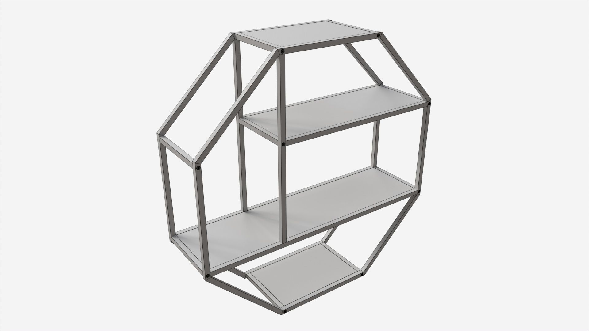 Wall shelf Seaford octagonal 3D model_6