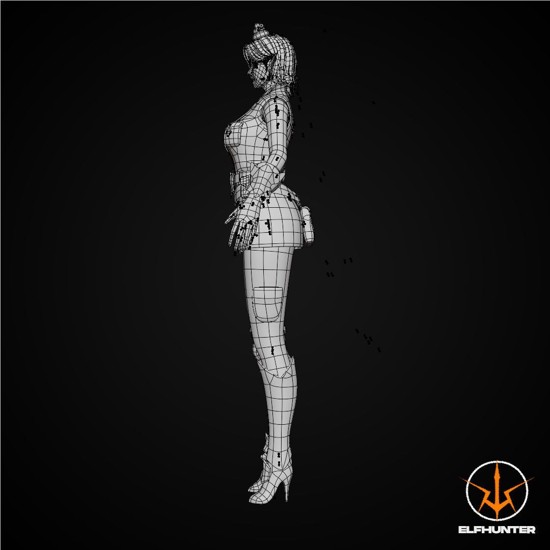 EXCLUSIVE ELF HUNTER EDITION RIGGED CHARACTER ELF STEAM PUNK Low-poly 3D model_17