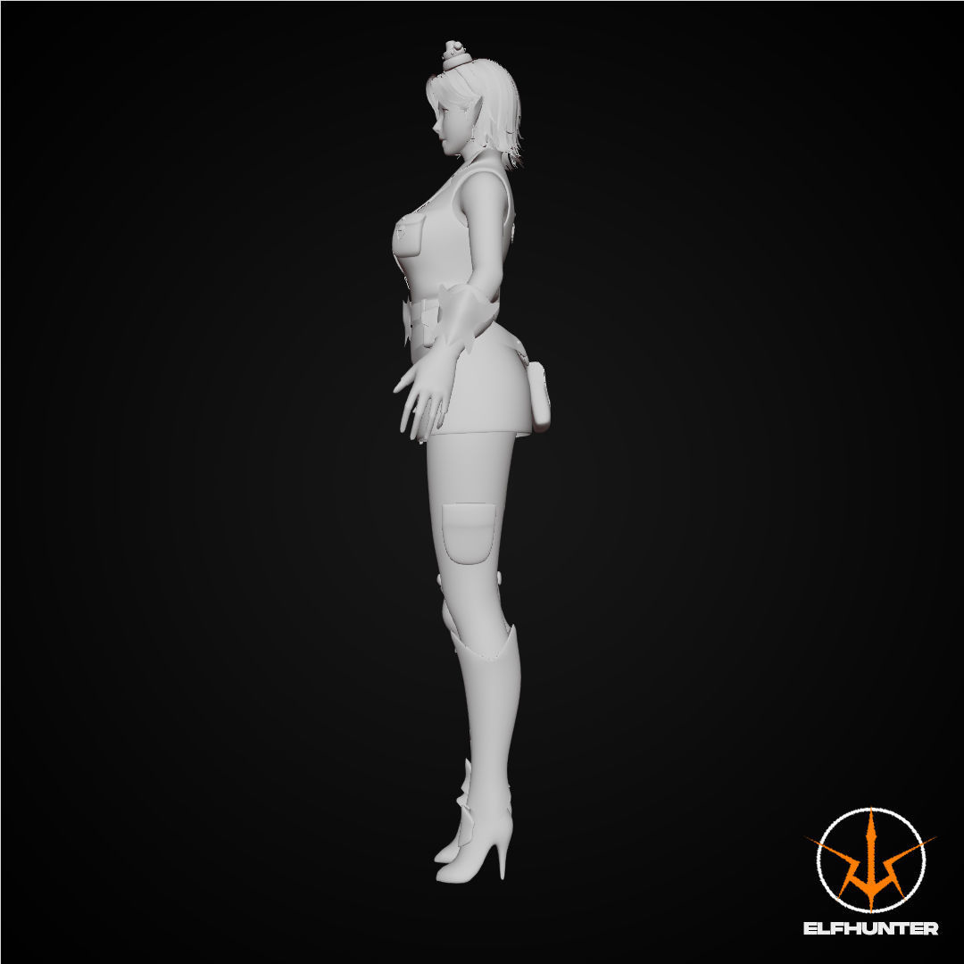 EXCLUSIVE ELF HUNTER EDITION RIGGED CHARACTER ELF STEAM PUNK Low-poly 3D model_9