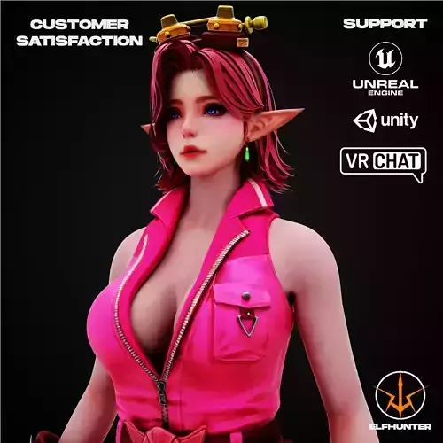 EXCLUSIVE ELF HUNTER EDITION RIGGED CHARACTER ELF STEAM PUNK Low-poly 3D model