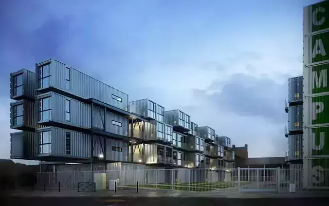 Container Based University Campus In Shipyard Archexteriors Vol 16