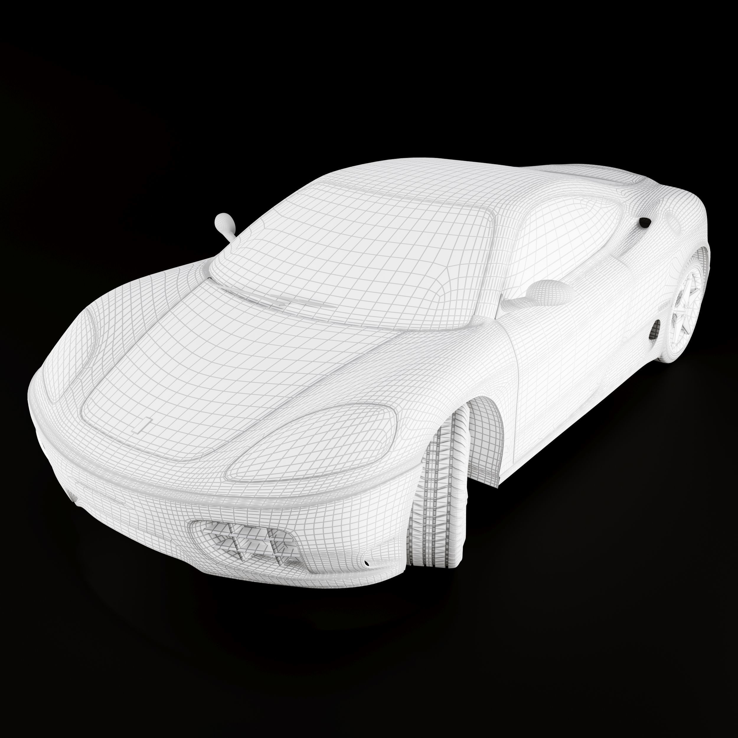 Ferrari sports car Low-poly 3D model_6