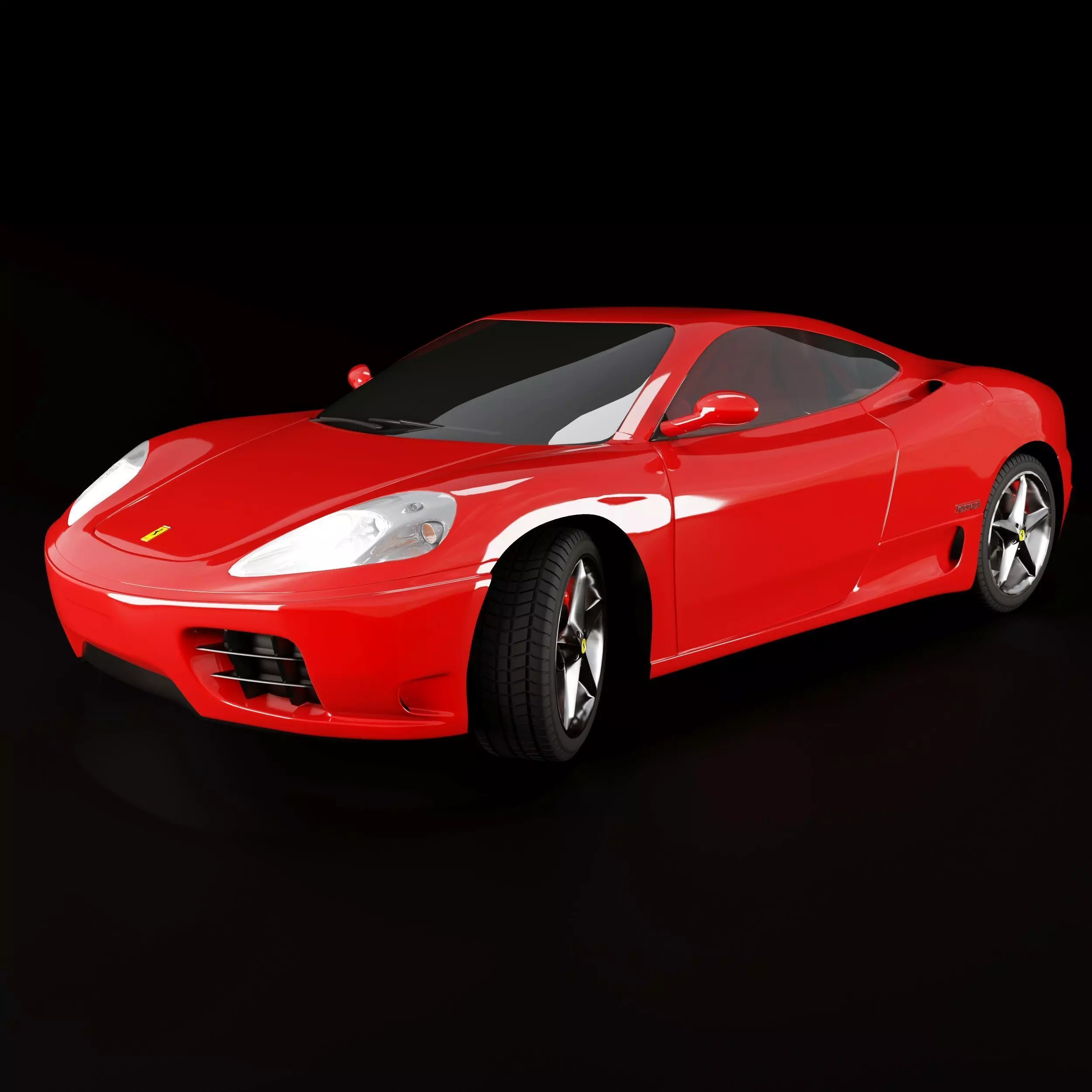 Ferrari sports car Low-poly 3D model_0
