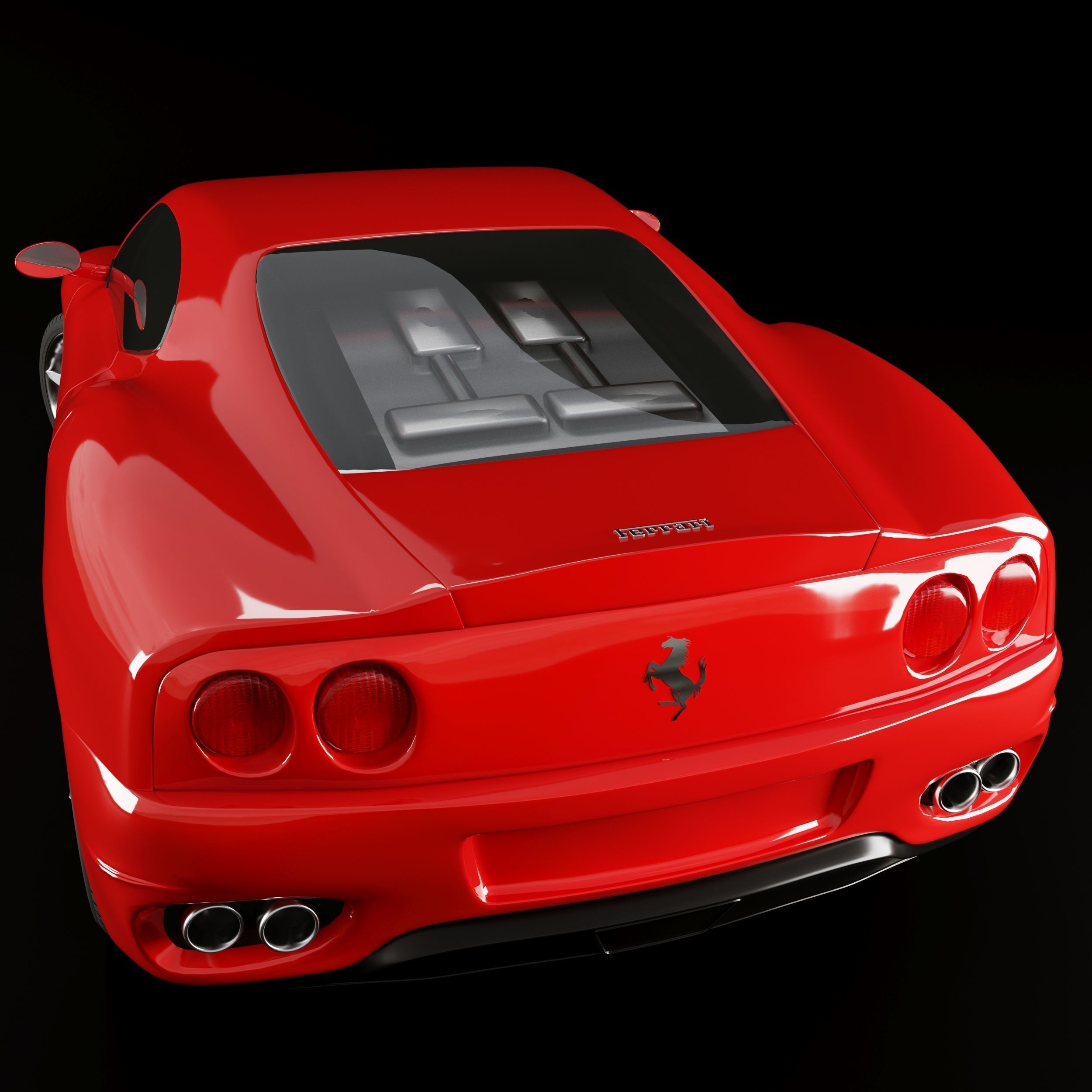Ferrari sports car Low-poly 3D model_2