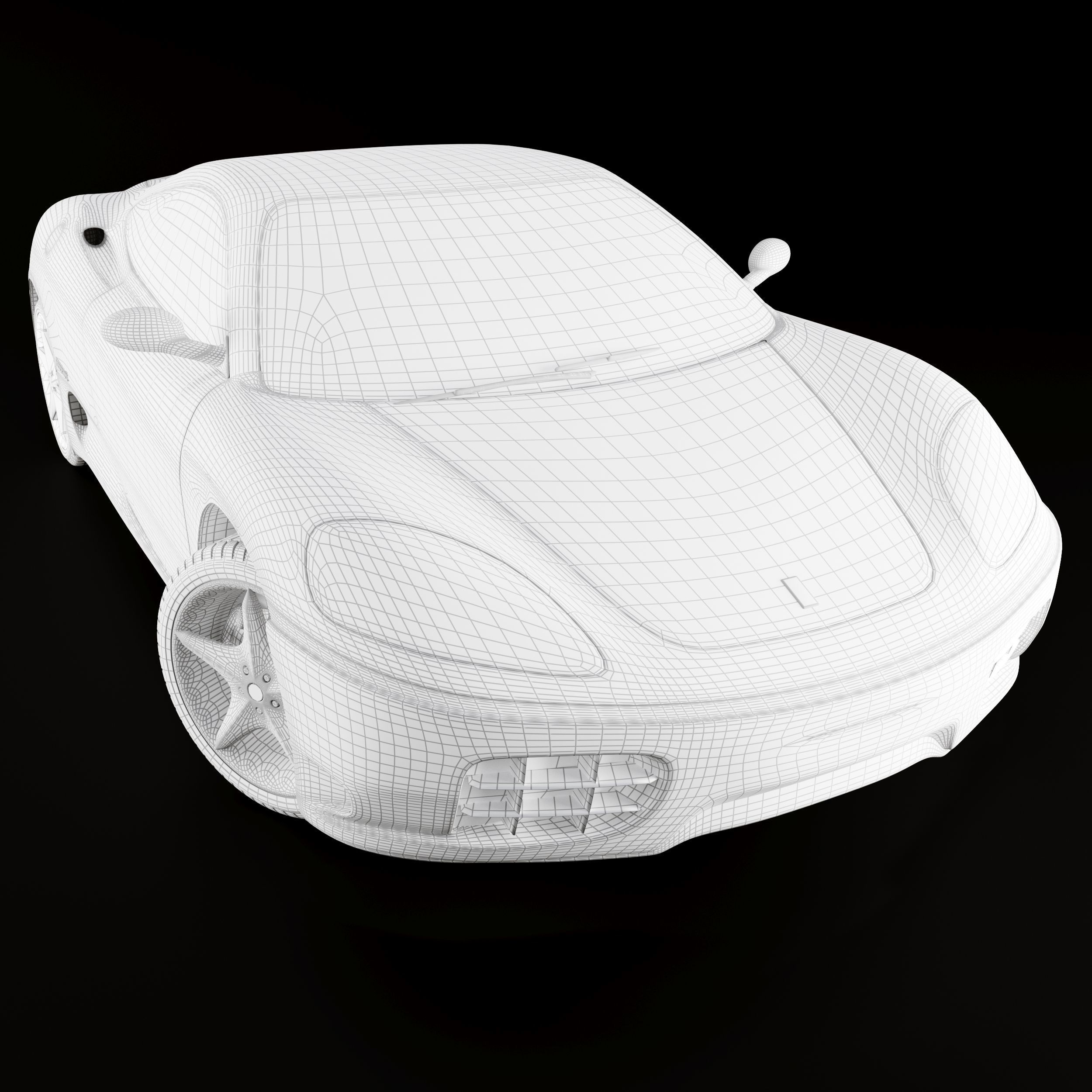 Ferrari sports car Low-poly 3D model_7