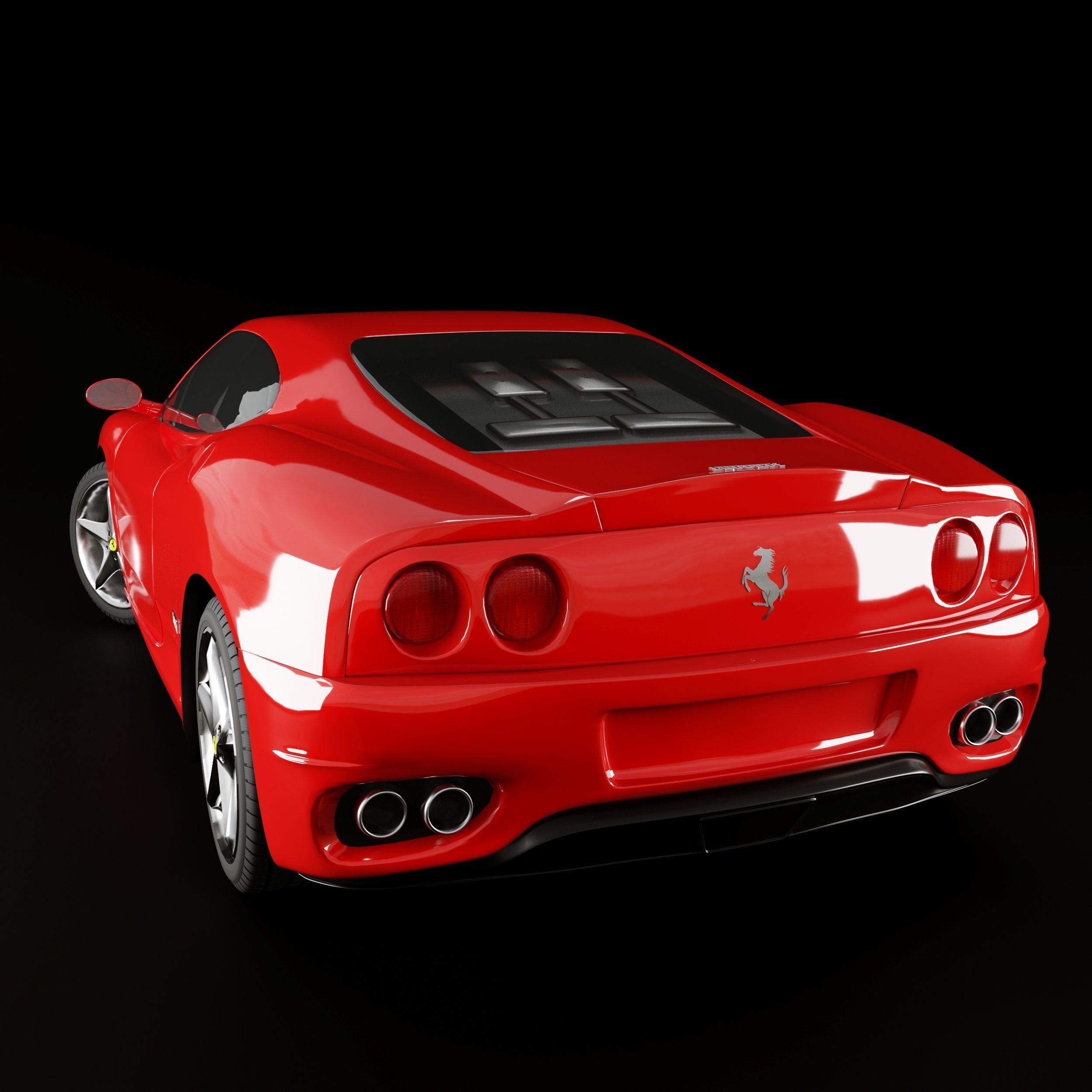 Ferrari sports car Low-poly 3D model_3