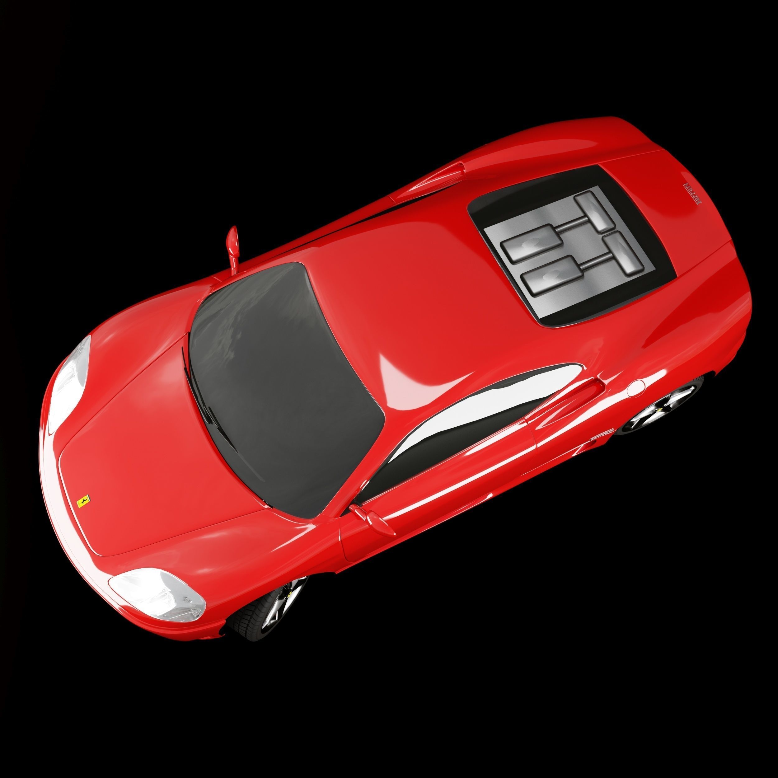 Ferrari sports car Low-poly 3D model_1