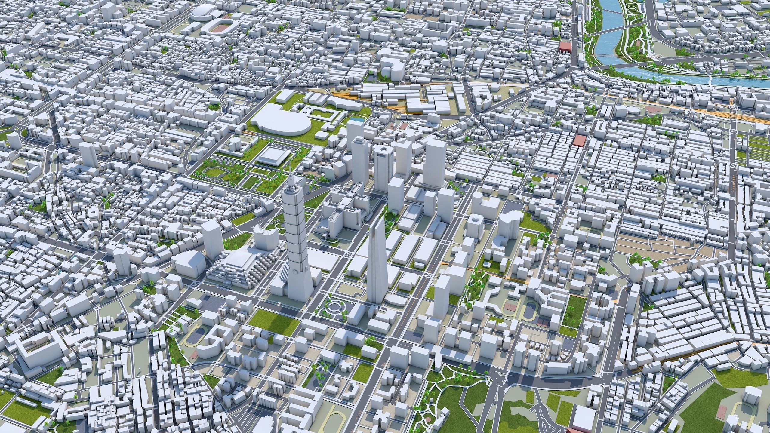 Taipei Downtown Taiwan Low-poly 3D model_6