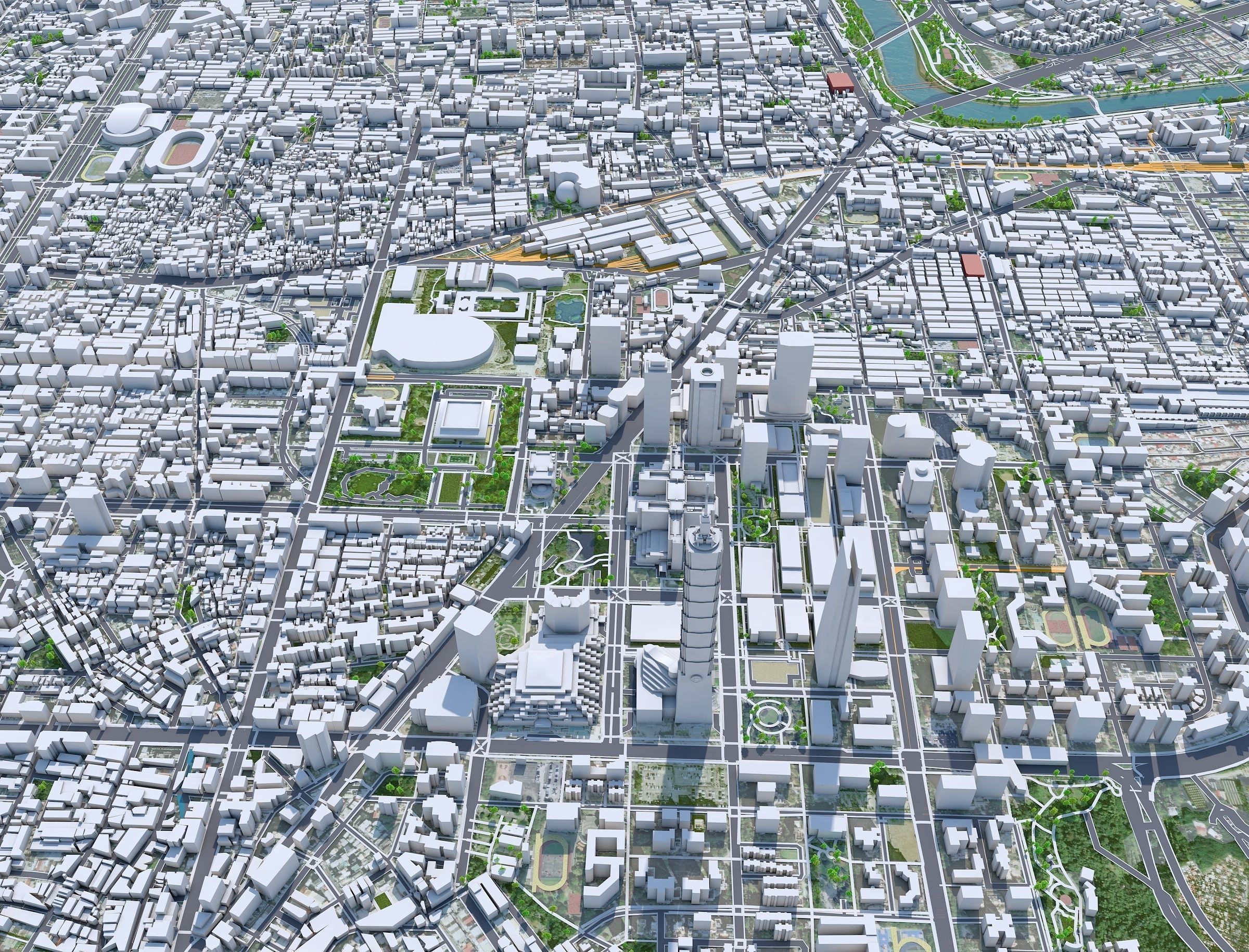 Taipei Downtown Taiwan Low-poly 3D model_12