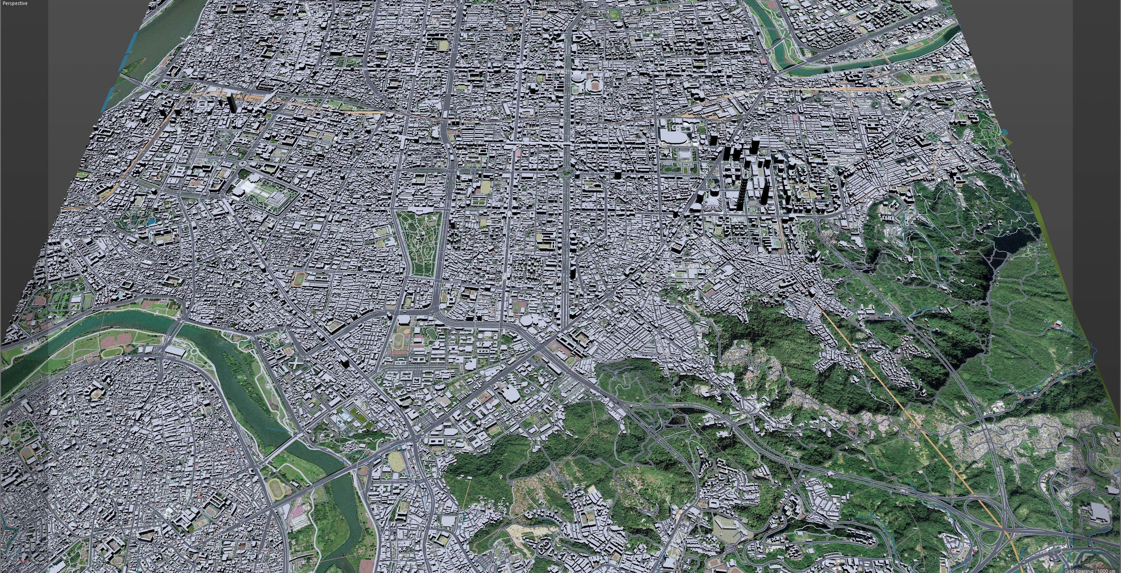 Taipei Downtown Taiwan Low-poly 3D model_9