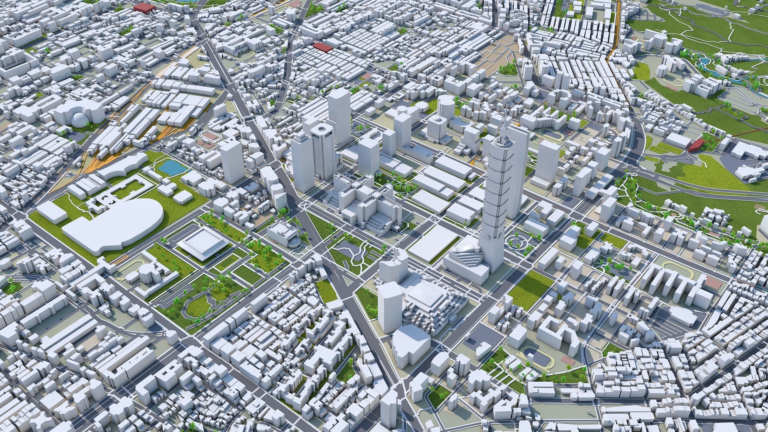 Taipei Downtown Taiwan Low-poly 3D model_7