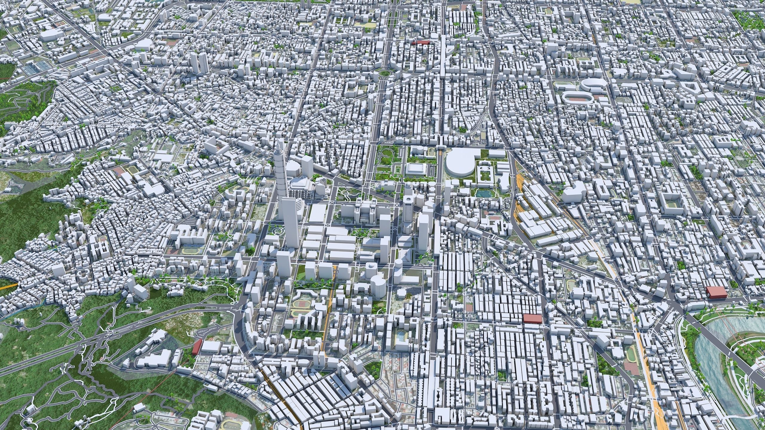 Taipei Downtown Taiwan Low-poly 3D model_3