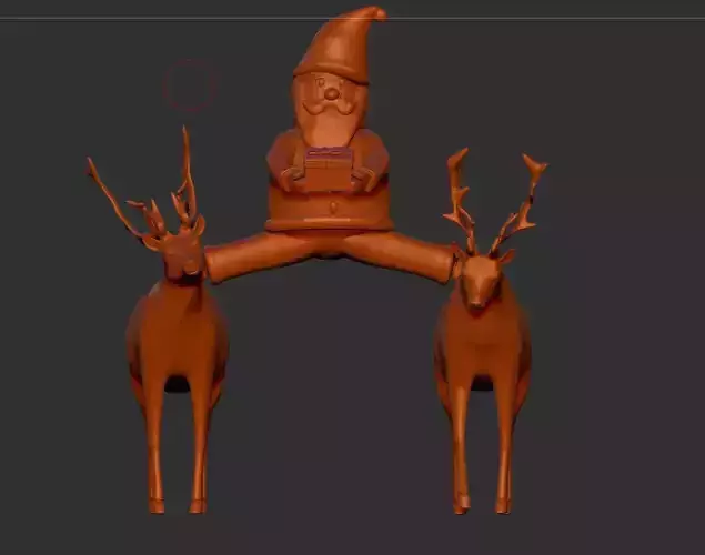 Santa 3d model reindeer and claus 3D print model