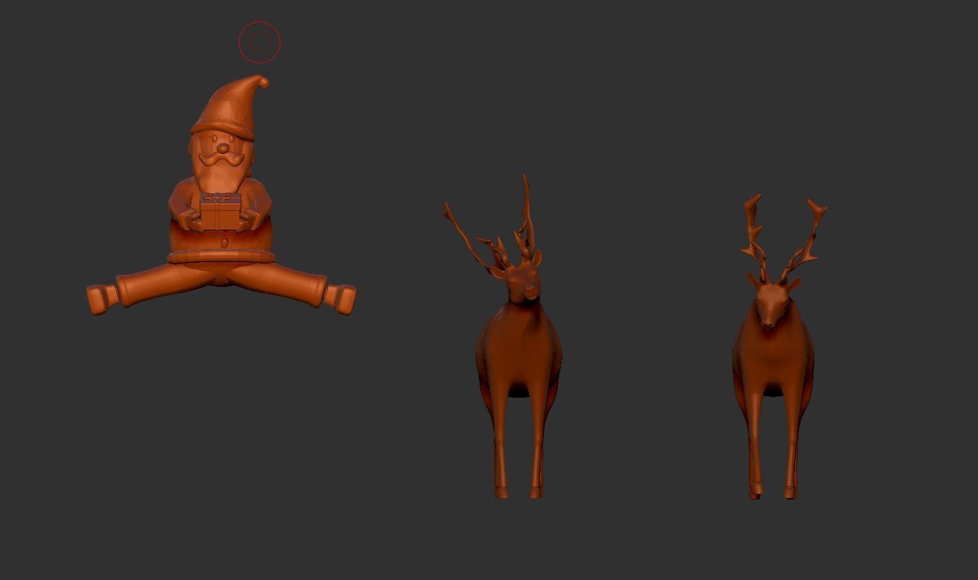 Santa 3d model reindeer and claus 3D print model_1