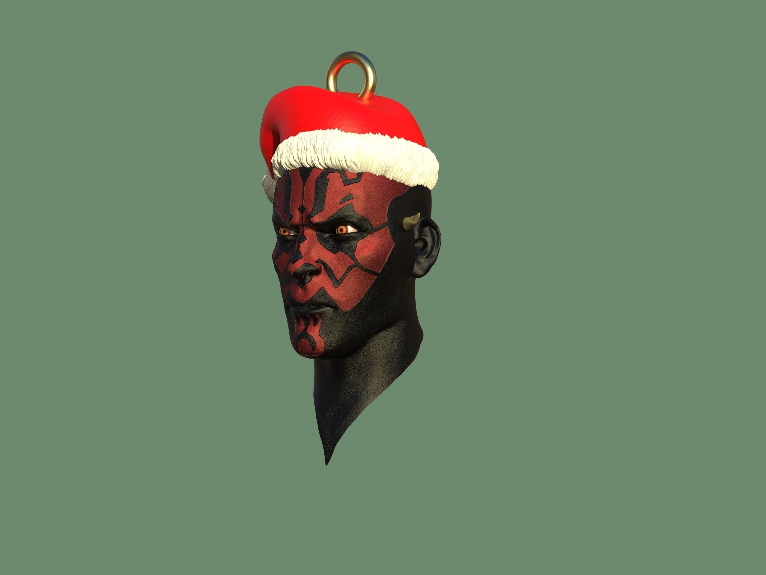 Darth Maul Christmas Ornament 3D print model_1