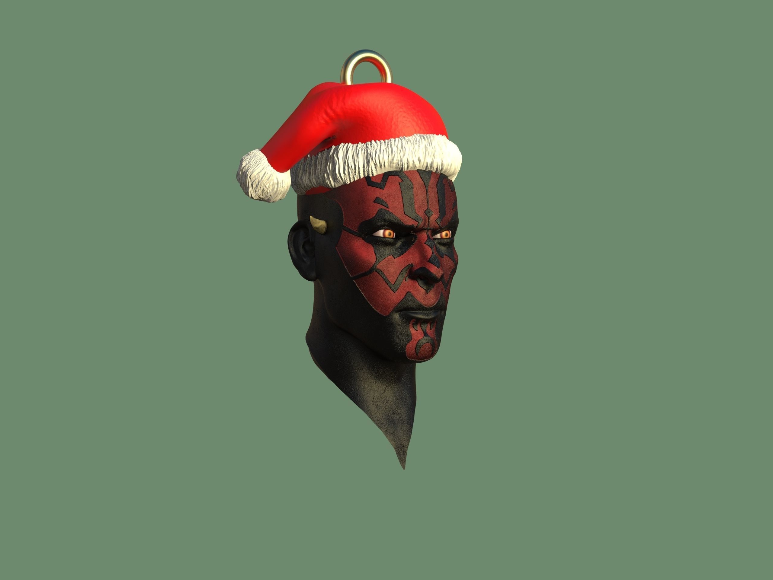 Darth Maul Christmas Ornament 3D print model_2