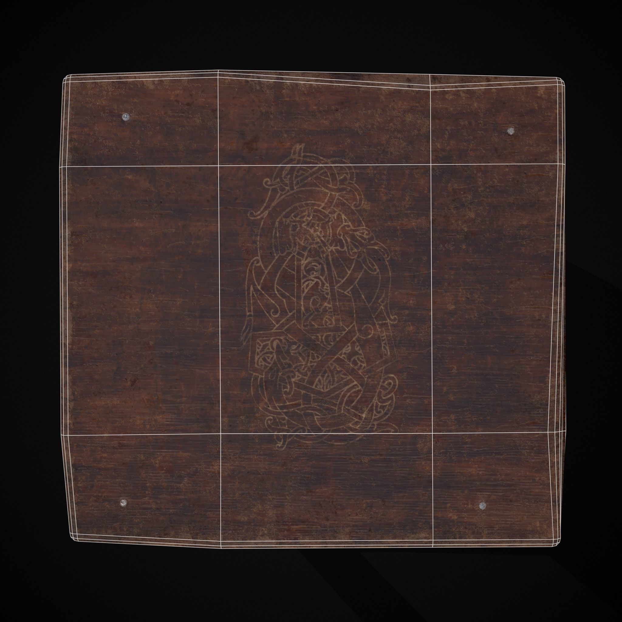 Rustic Simple Bed Side Table Low-poly 3D model_6