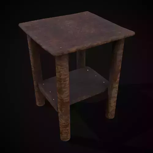 Rustic Simple Bed Side Table Low-poly 3D model