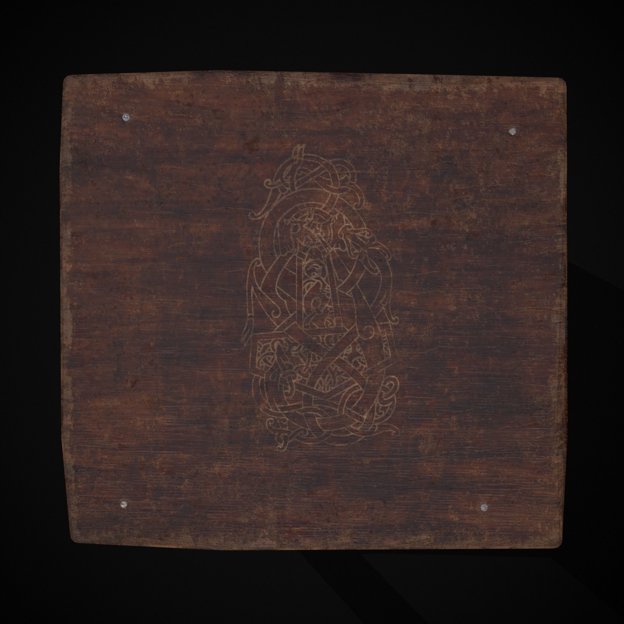 Rustic Simple Bed Side Table Low-poly 3D model_5