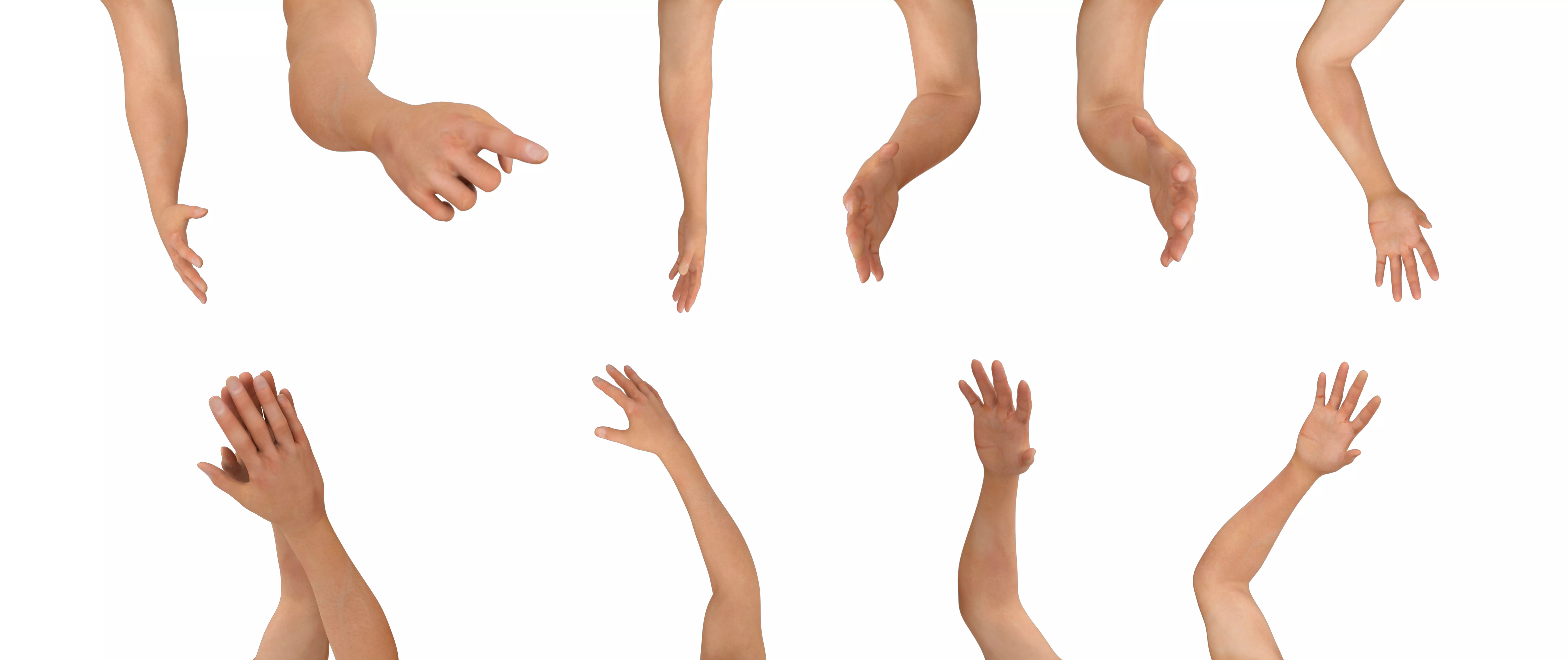 Hands Rigged 3D model_0