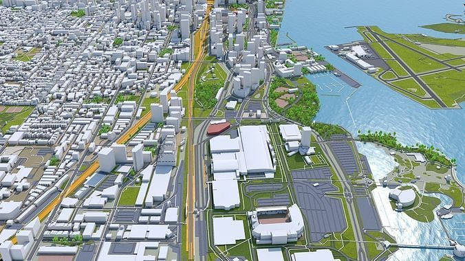 Toronto Downtown Canada Low-poly 3D model 7