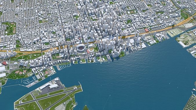 Toronto Downtown Canada Low-poly 3D model 2