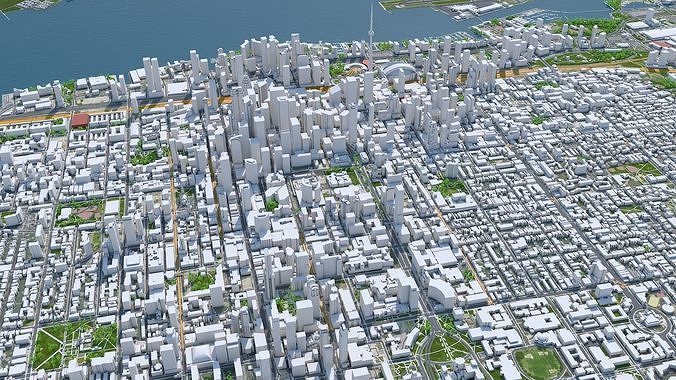 Toronto Downtown Canada Low-poly 3D model 5