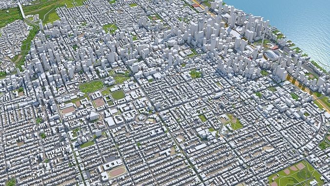 Toronto Downtown Canada Low-poly 3D model 6