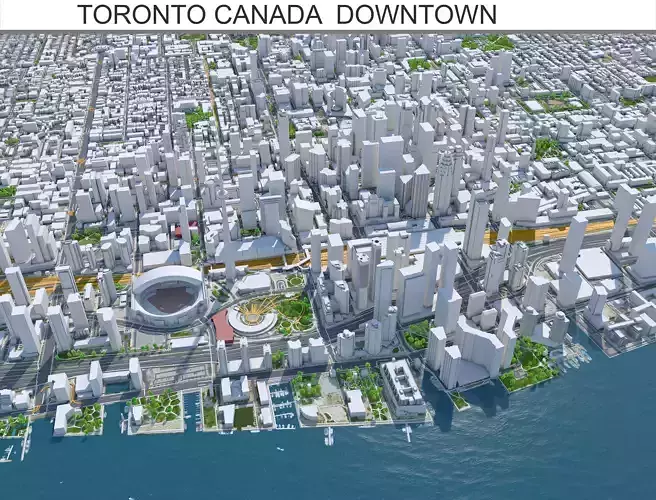 Toronto Downtown Canada Low-poly 3D model
