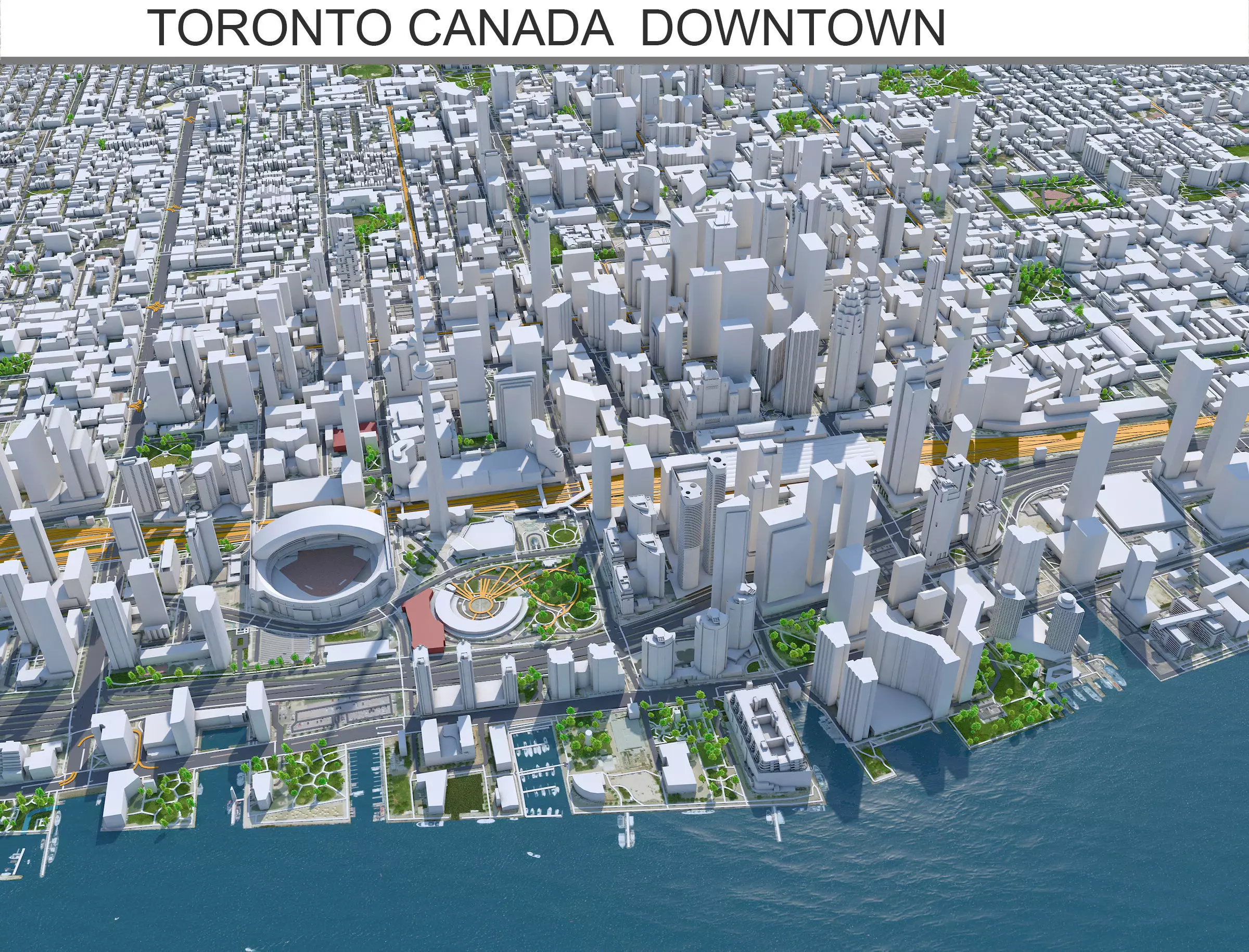 Toronto Downtown Canada Low-poly 3D model