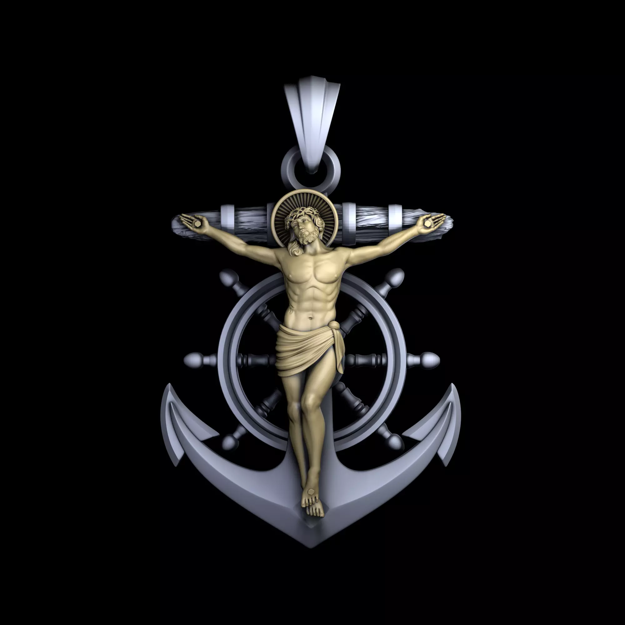 Crucifix at Anchor 3D Print Model 3D print model