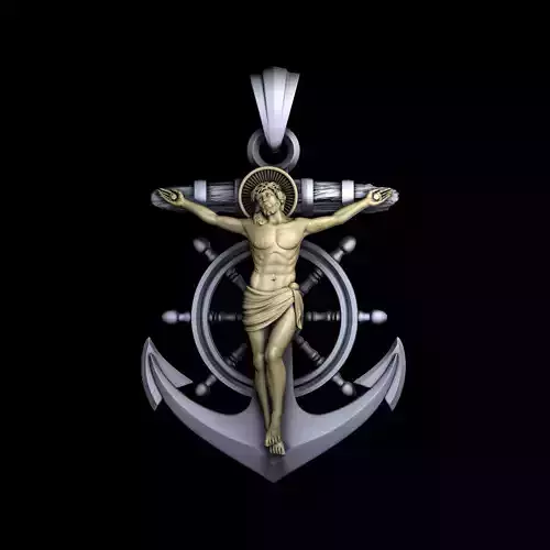 Crucifix at Anchor 3D Print Model