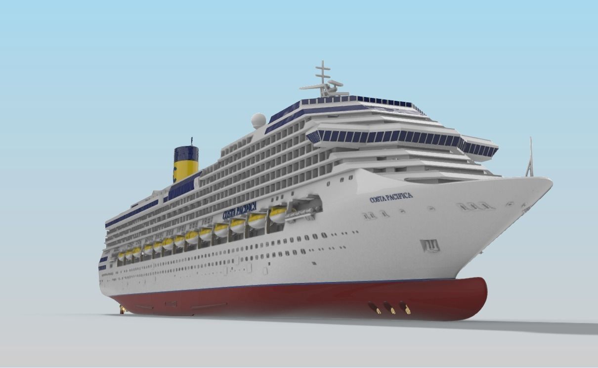 COSTA PACIFICA cruise ship printable model 3D print model_5