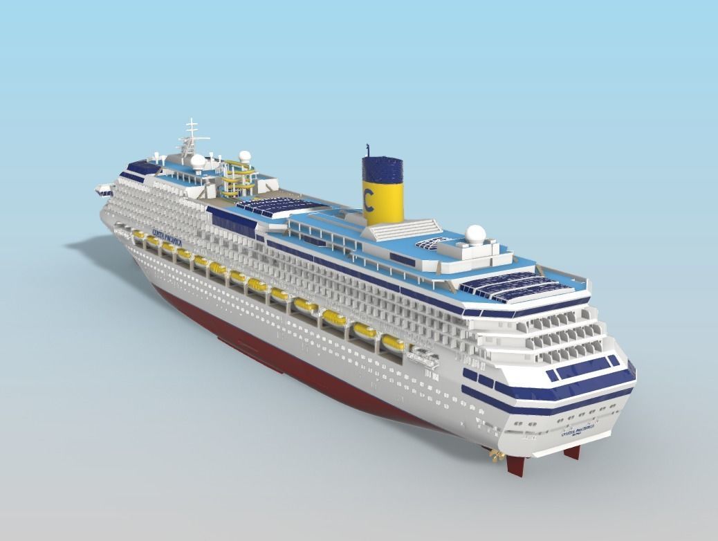 COSTA PACIFICA cruise ship printable model 3D print model_2