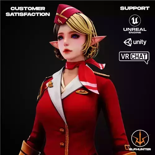 EXCLUSIVE ELF HUNTER EDITION RIGGED CHARACTER ELF AIR HOSTESS