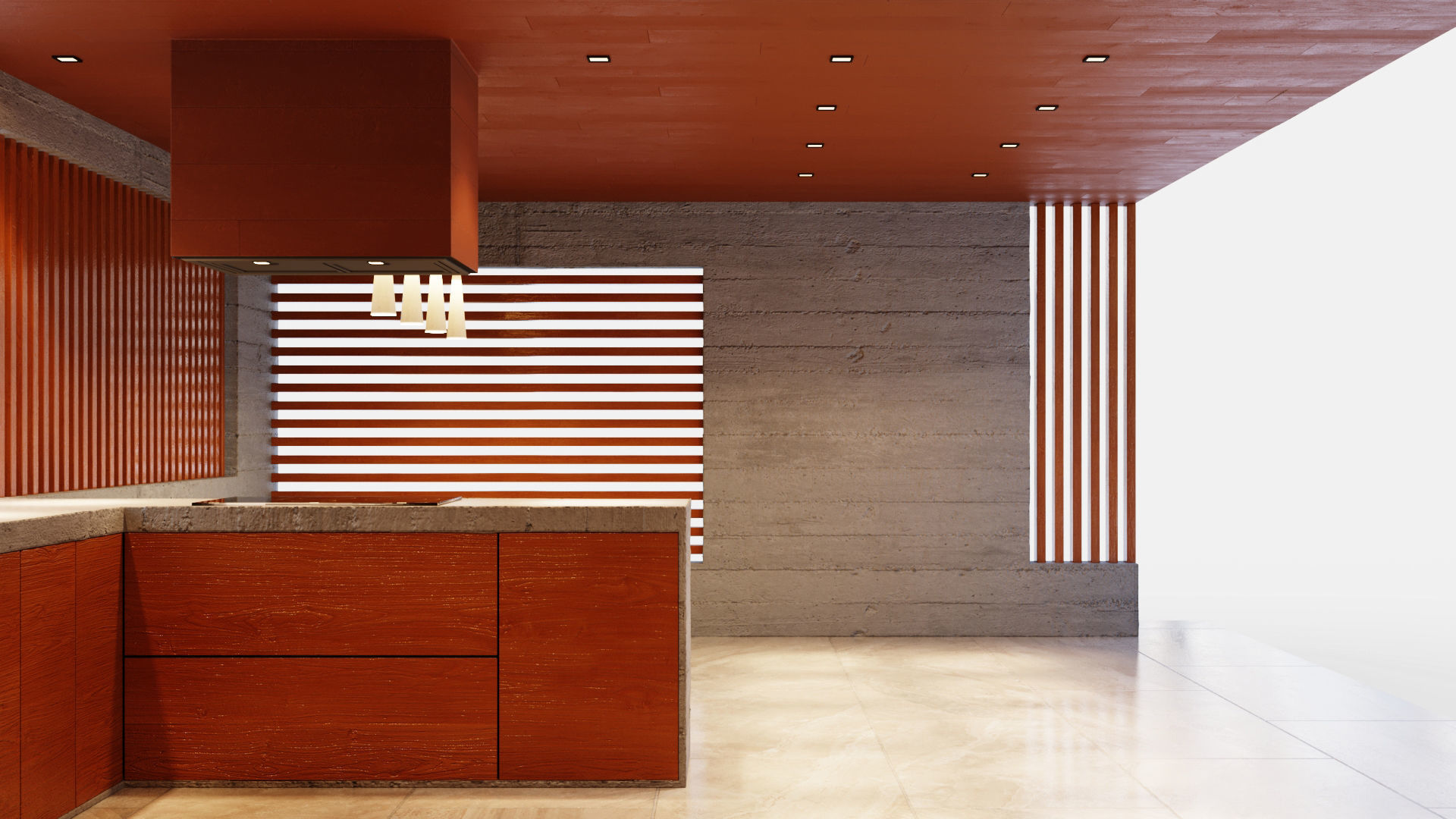 Gazebo with fireplace and summer kitchen 3D model_18