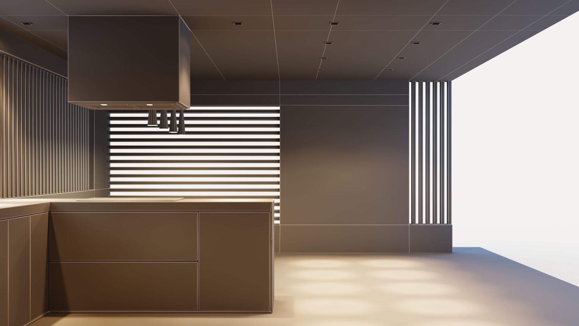 Gazebo with fireplace and summer kitchen 3D model_44