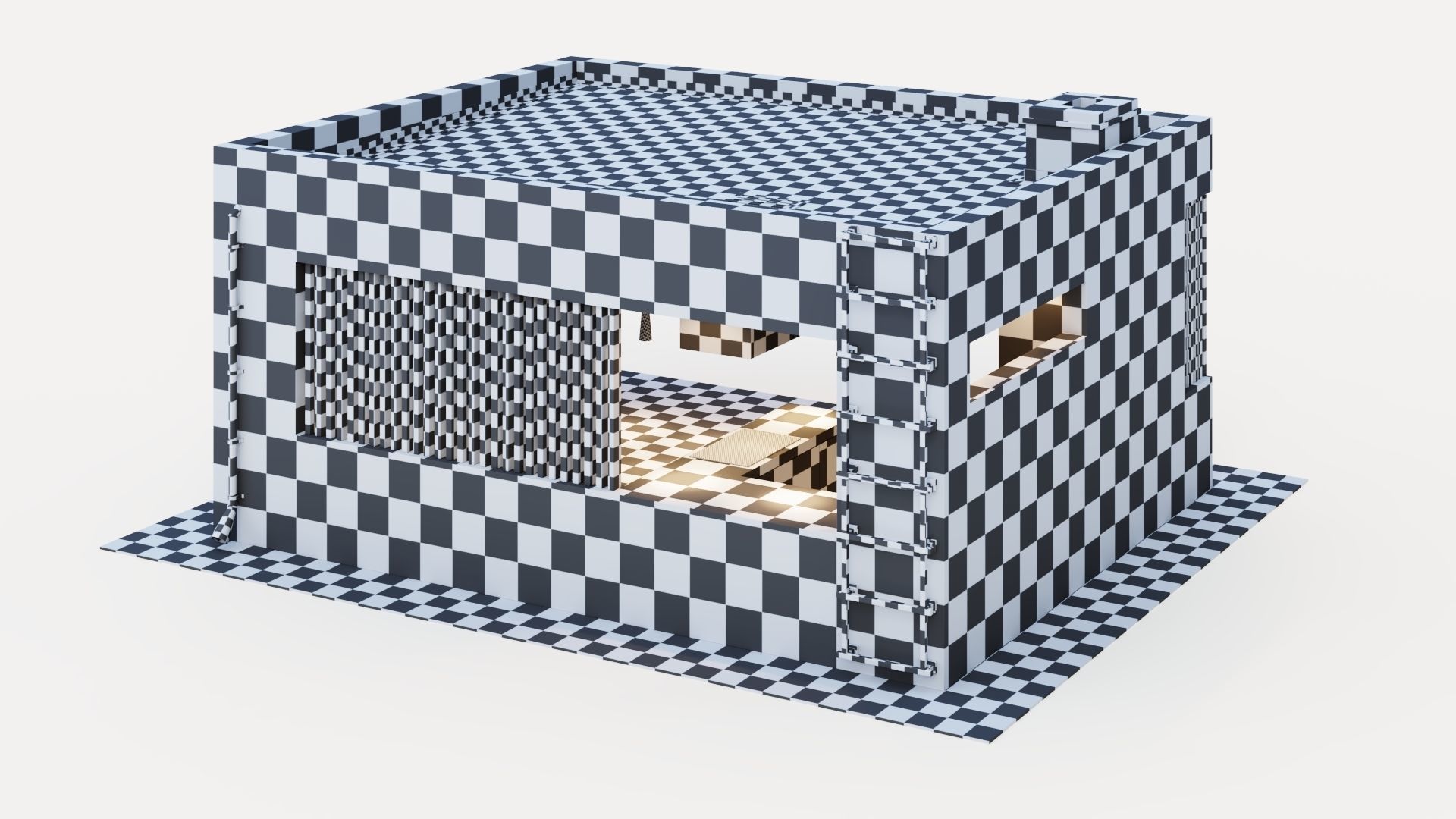 Gazebo with fireplace and summer kitchen 3D model_57