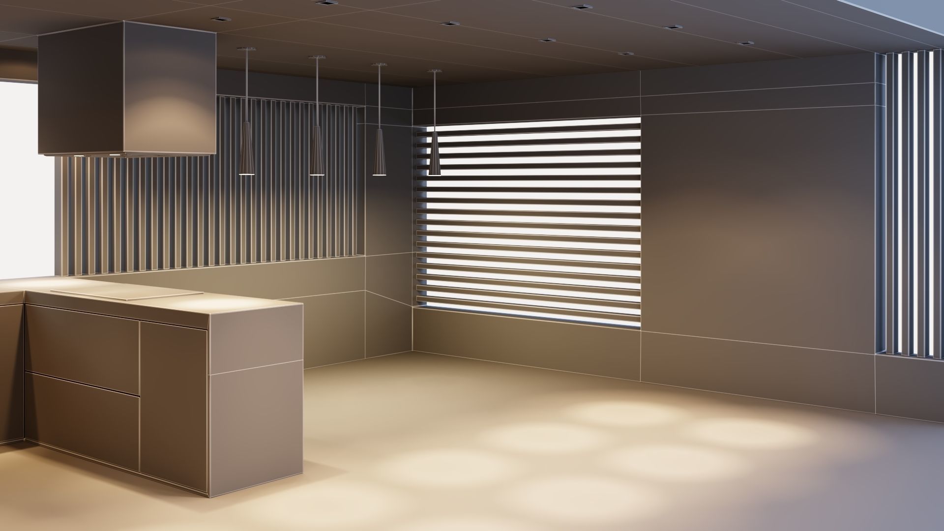 Gazebo with fireplace and summer kitchen 3D model_45