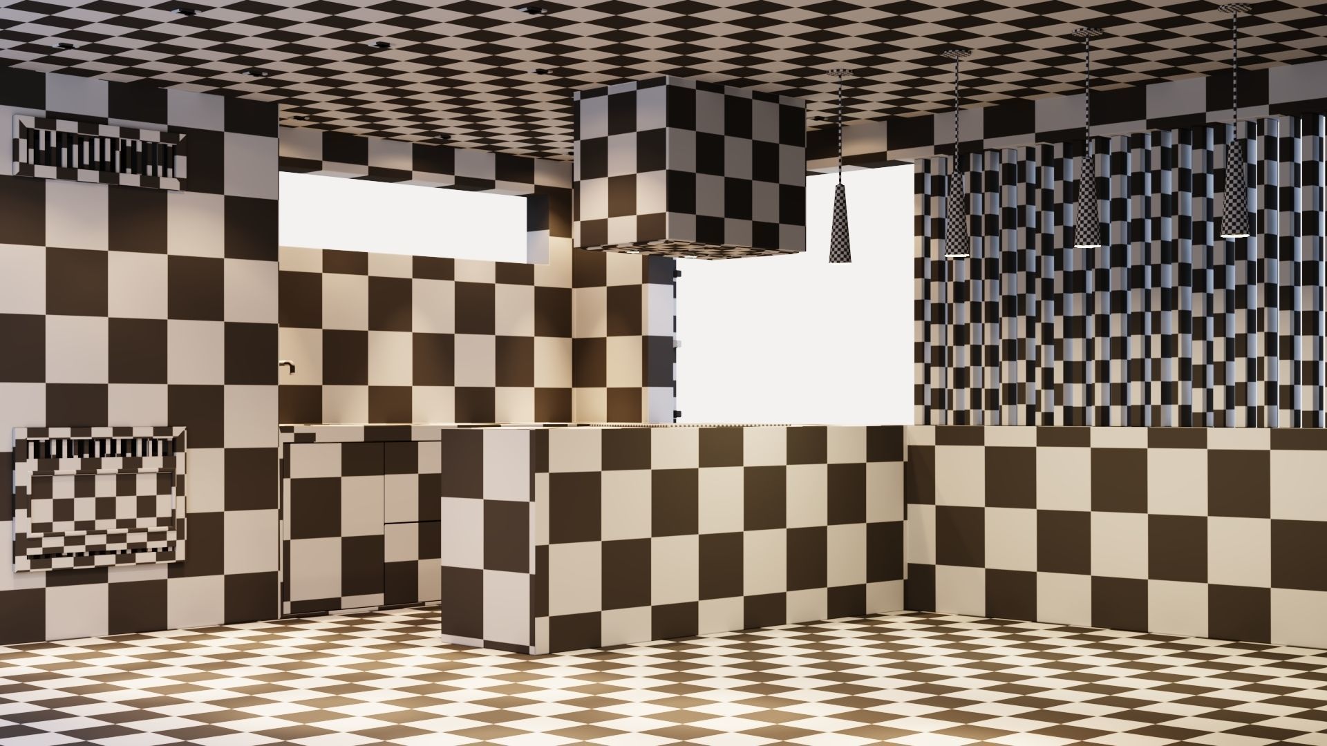 Gazebo with fireplace and summer kitchen 3D model_61